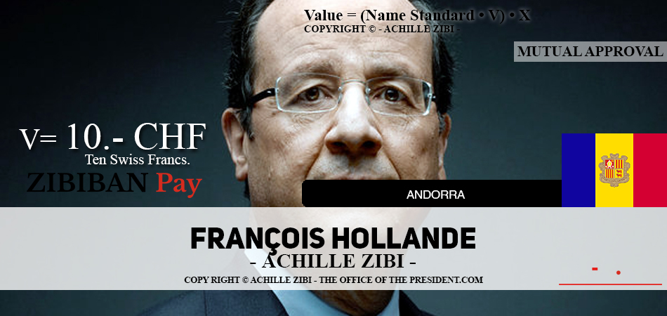 ACHILLE ZIBI - THE OFFICE OF THE PRESIDENT - FRANCOIS HOLLANDE