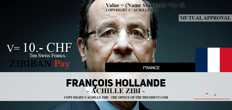 ACHILLE ZIBI - THE OFFICE OF THE PRESIDENT - FRANCOIS HOLLANDE