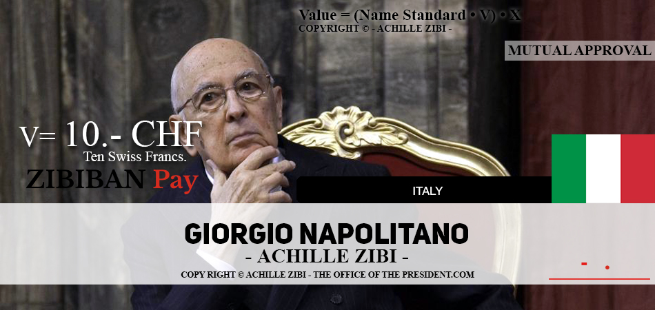 ACHILLE ZIBI - THE OFFICE OF THE PRESIDENT - GIORGIO NAPOLITANO